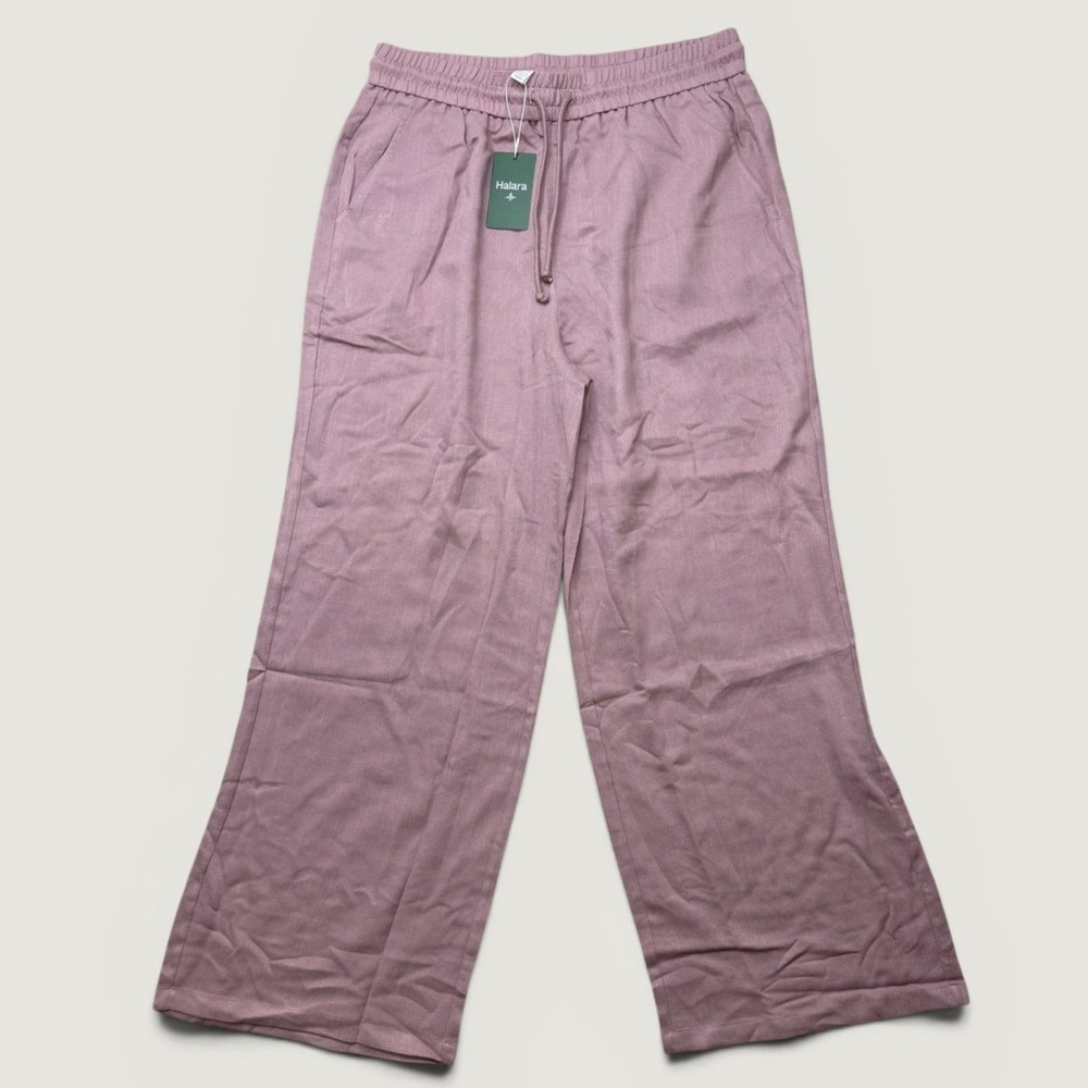 NEW Halara Women XL Tall Pants Mauve Wide Leg High Waisted Drawstring Flowy NWT